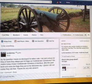 Here's an example of a Civil War interest group on Facebook. 